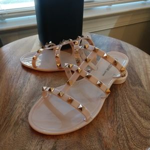 Blinged out jelly sandals